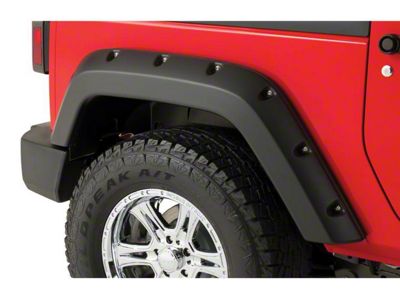 Bushwacker Pocket Style Fender Flares; Rear; Matte Black (17-22 F-350 Super Duty SRW)