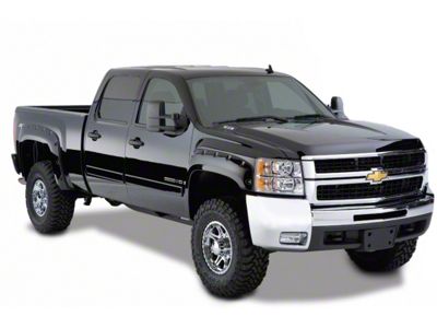 Bushwacker Pocket Style Fender Flares; Front and Rear; Matte Black (07-13 Silverado 1500 Regular Cab & Extended Cab w/ 6.50-Foot Standard & 8-Foot Long Box)