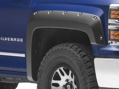 Bushwacker Pocket Style Fender Flares; Front and Rear; Matte Black (14-18 Silverado 1500 Regular Cab & Double Cab w/ 6.50-Foot Standard & 8-Foot Long Box)