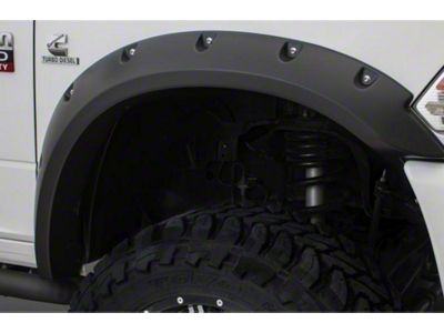 Bushwacker Max Coverage Pocket Style Fender Flares; Front; Matte Black (10-18 RAM 2500)