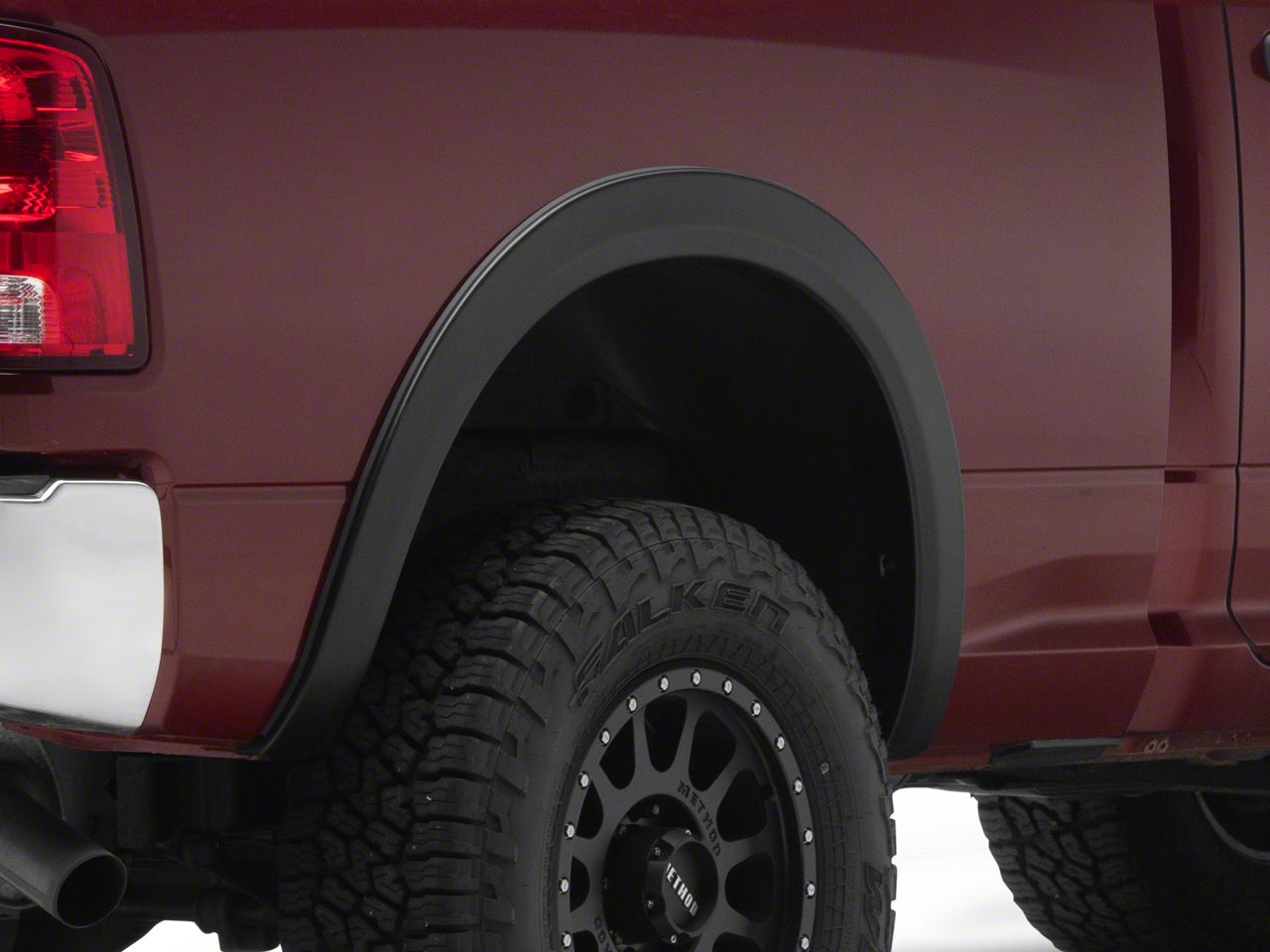 Bushwacker RAM 3500 OE Style Fender Flares; Rear; Matte Black 5004002