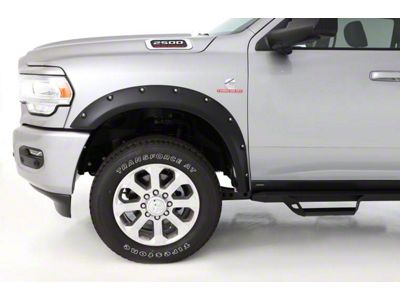 Bushwacker Pocket Style Fender Flares; Front; Matte Black (19-24 RAM 3500)