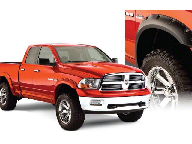 Bushwacker Pocket Style Fender Flares; Front and Rear; Matte Black (06-09 RAM 3500 w/ 8-Foot Box)