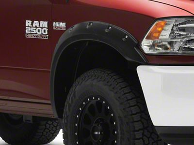 Bushwacker Pocket Style Fender Flares; Front and Rear; Matte Black (10-18 RAM 3500)