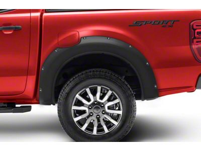 Bushwacker Pocket Style Fender Flares; Rear; Matte Black (19-24 Ranger SuperCrew)