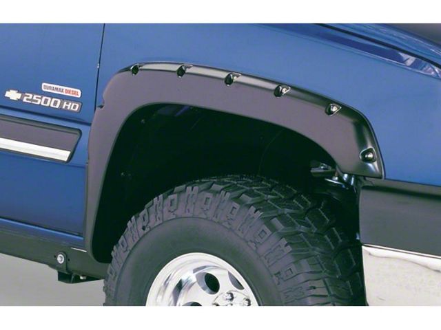 Bushwacker Pocket Style Fender Flares; Front; Matte Black (99-06 Sierra 1500)