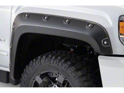 Bushwacker Boss Pocket Style Fender Flares; Front; Matte Black (15-19 Sierra 2500 HD)