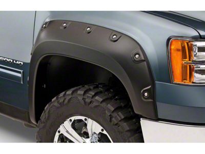 Bushwacker Boss Pocket Style Fender Flares; Front and Rear; Matte Black (07-10 Sierra 2500 HD)