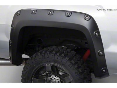 Bushwacker Boss Pocket Style Fender Flares; Rear; Matte Black (15-19 Sierra 2500 HD)