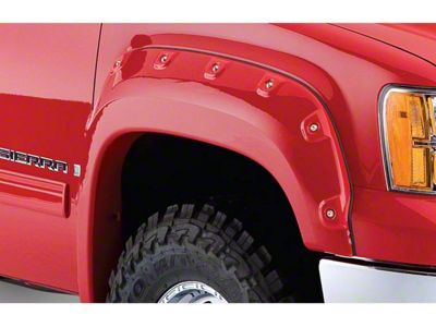 Bushwacker Cut-Out Fender Flares; Front; Matte Black (07-14 Sierra 2500 HD)