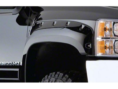 Bushwacker Cut-Out Fender Flares; Front and Rear; Matte Black (07-14 Sierra 2500 HD)