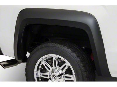 Bushwacker Extend-A-Fender Flares; Rear; Matte Black (15-19 Sierra 2500 HD)