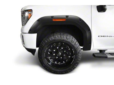 Bushwacker Pocket Style Fender Flares; Front and Rear; Matte Black (20-24 Sierra 2500 HD)