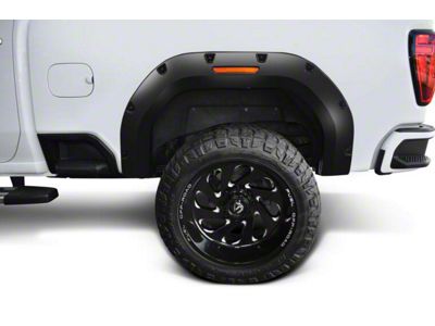 Bushwacker Pocket Style Fender Flares; Rear; Matte Black (20-24 Sierra 2500 HD)