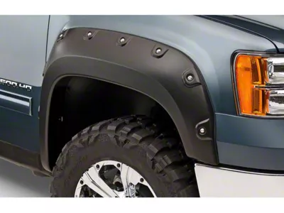 Bushwacker Boss Pocket Style Fender Flares; Front and Rear; Matte Black (07-10 Sierra 3500 HD)