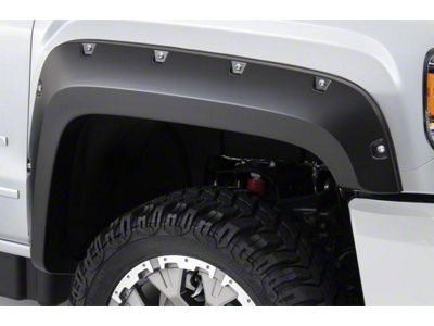 Bushwacker Pocket Style Fender Flares; Front; Matte Black (15-19 Sierra 3500 HD)