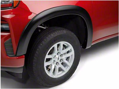 Bushwacker Extend-A-Fender Flares with Extended Coverage; Front; Matte Black (19-24 Silverado 1500, Excluding ZR2)