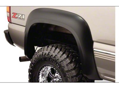 Bushwacker Extend-A-Fender Flares with Extended Coverage; Rear; Matte Black (99-06 Silverado 1500 w/ 6.50-Foot Standard & 8-Foot Long Box)