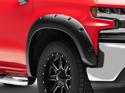 Bushwacker Forge Style Fender Flares; Front and Rear; Textured Black (19-21 Silverado 1500; 2022 Silverado 1500 LTD)