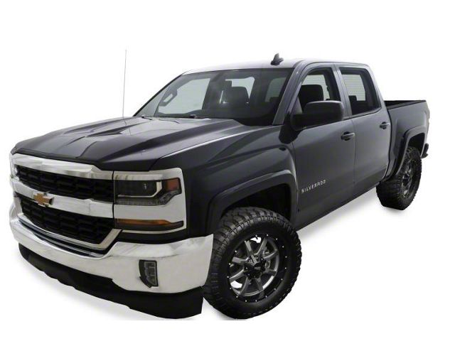 Bushwacker OE Style Fender Flares; Front and Rear; Graphite Metallic (16-18 Silverado 1500)