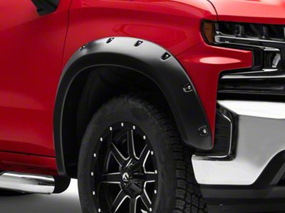 Bushwacker Pocket Style Fender Flares; Front; Matte Black (19-21 Silverado 1500; 2022 Silverado 1500 LTD)