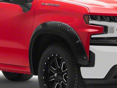 Bushwacker Pocket Style Fender Flares; Front and Rear; Matte Black (19-24 Silverado 1500)