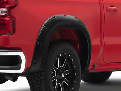 Bushwacker Pocket Style Fender Flares; Rear; Matte Black (19-24 Silverado 1500)