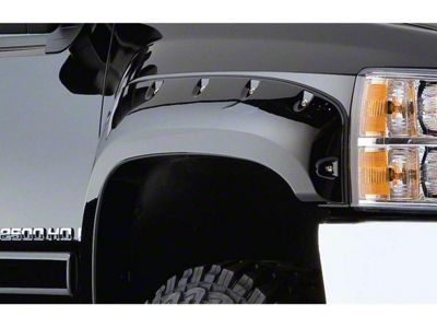 Bushwacker Cut-Out Fender Flares; Front; Matte Black (07-14 Silverado 2500 HD)