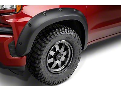 Bushwacker Forge Style Fender Flares; Front and Rear; Textured Black (07-14 Silverado 2500 HD)