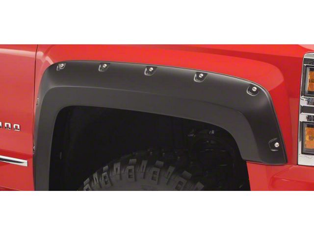 Bushwacker Pocket Style Fender Flares; Front and Rear; Black (17-19 Silverado 2500 HD)