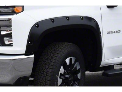 Bushwacker Pocket Style Fender Flares; Front; Matte Black (20-24 Silverado 2500 HD)