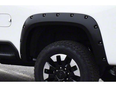 Bushwacker Pocket Style Fender Flares; Rear; Matte Black (20-24 Silverado 2500 HD)