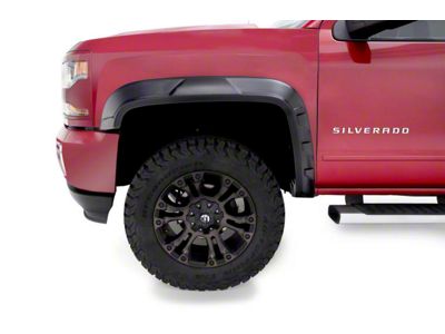 Bushwacker DRT Style Fender Flares; Front; Matte Black (15-19 Silverado 3500 HD)