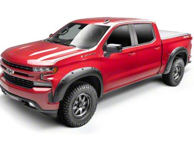 Bushwacker Forge Style Fender Flares; Front and Rear; Textured Black (20-25 Silverado 3500 HD)