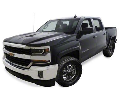 Bushwacker OE Style Fender Flares; Front and Rear; Black (17-19 Silverado 3500 HD SRW)