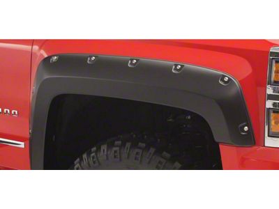 Bushwacker Pocket Style Fender Flares; Front and Rear; Black (17-19 Silverado 3500 HD SRW)
