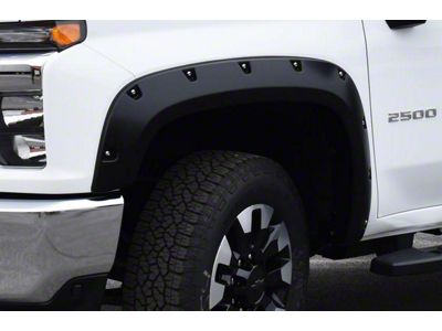 Bushwacker Pocket Style Fender Flares; Front; Matte Black (20-25 Silverado 3500 HD)