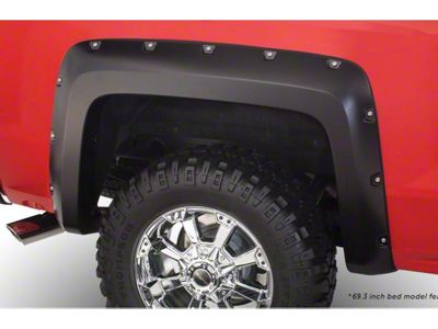 Bushwacker Pocket Style Fender Flares; Rear; Matte Black (15-19 Silverado 3500 HD SRW)