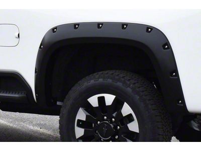 Bushwacker Pocket Style Fender Flares; Rear; Matte Black (20-25 Silverado 3500 HD SRW)
