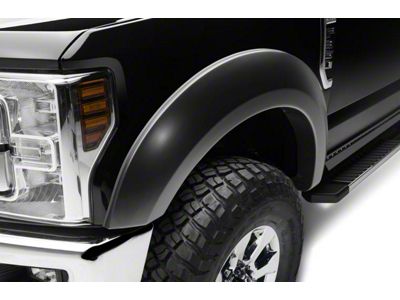 Bushwacker Extend-A-Fender Flares; Front; Matte Black (17-22 F-250 Super Duty)