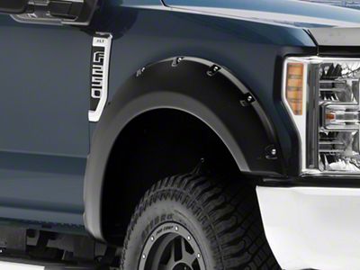 Bushwacker Pocket Style Fender Flares; Matte Black (17-22 F-250 Super Duty)