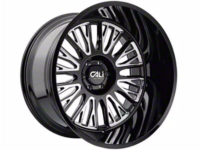 Cali Off-Road Vertex Gloss Black Milled 6-Lug Wheel; 22x12; -44mm Offset (07-13 Sierra 1500)