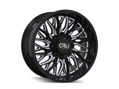 Cali Off-Road Crusher Gloss Black Milled 8-Lug Wheel; 22x10; -19mm Offset (11-14 Sierra 2500 HD)