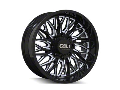 Cali Off-Road Crusher Gloss Black Milled 8-Lug Wheel; 22x10; -19mm Offset (11-14 Sierra 3500 HD SRW)