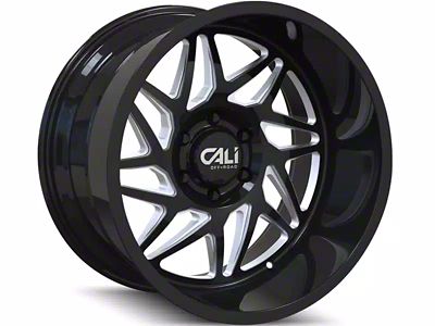 Cali Off-Road Gemini Gloss Black Milled 6-Lug Wheel; 22x12; -51mm Offset (07-13 Silverado 1500)