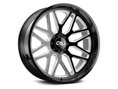 Cali Off-Road Invader Gloss Black Milled 6-Lug Wheel; 22x12; -51mm Offset (07-13 Silverado 1500)
