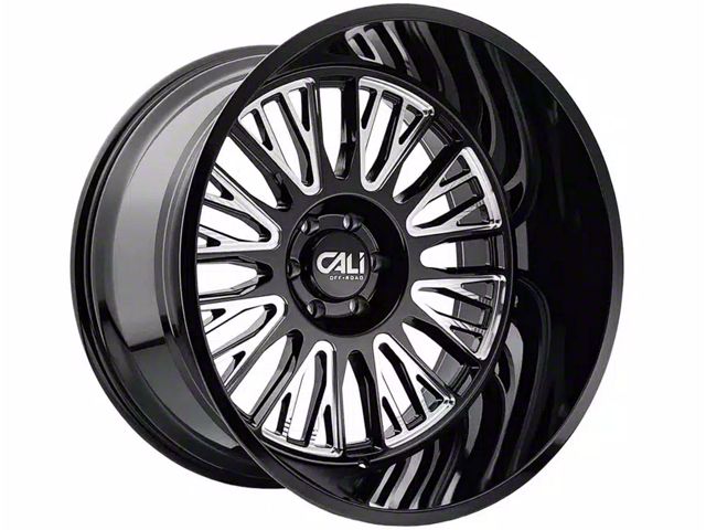 Cali Off-Road Vertex Gloss Black Milled 6-Lug Wheel; 22x12; -44mm Offset (07-14 Yukon)