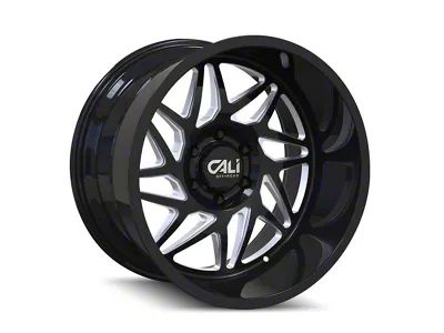 Cali Off-Road Gemini Gloss Black Milled 8-Lug Wheel; 24x14; -76mm Offset (08-10 F-250 Super Duty)