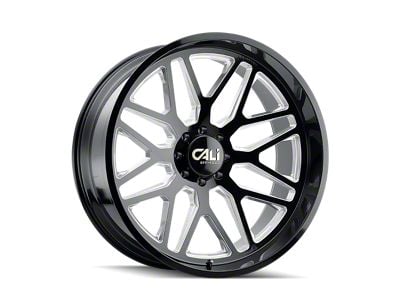 Cali Off-Road Invader Gloss Black Milled 8-Lug Wheel; 26x14; -76mm Offset (08-10 F-250 Super Duty)