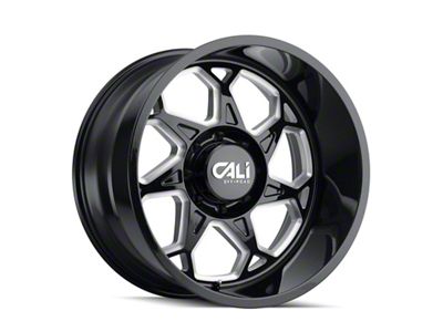 Cali Off-Road Sevenfold Gloss Black Milled 8-Lug Wheel; 20x12; -51mm Offset (08-10 F-250 Super Duty)